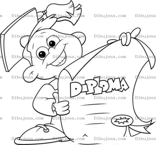 Dibujo para colorear Nino Con Diploma Para Pintar Y Colorear Graduacion De Kinder