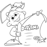 Dibujo para colorear Nino Con Diploma Para Pintar Y Colorear Graduacion De Kinder