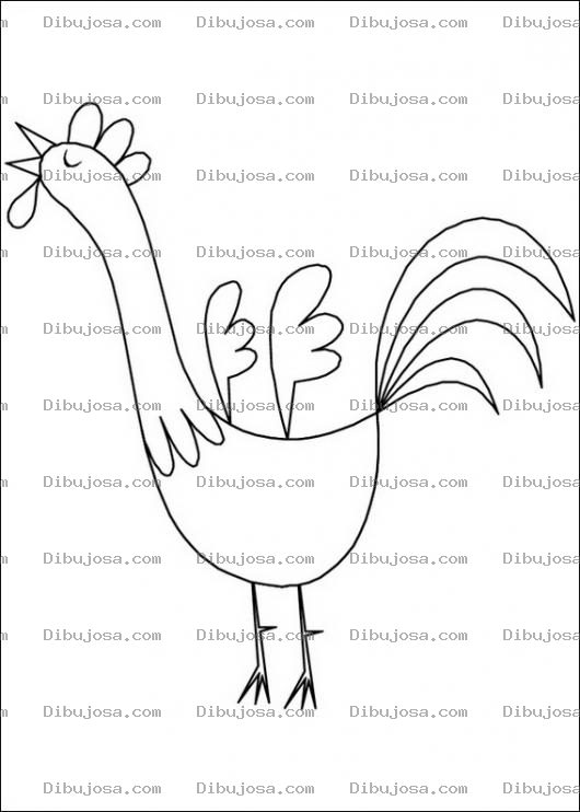 Dibujo para colorear Gallito Infantil