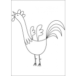 Dibujo para colorear Gallito Infantil