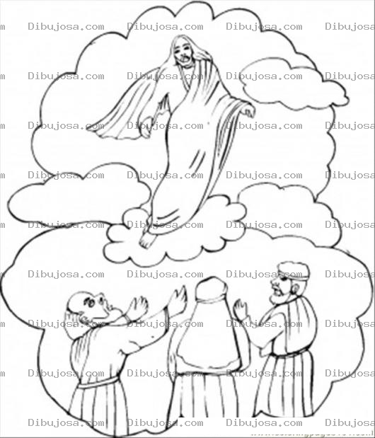 Dibujo para colorear Dibujo Biblico De La Asencion De Jesus Para Pintar Y Colorear