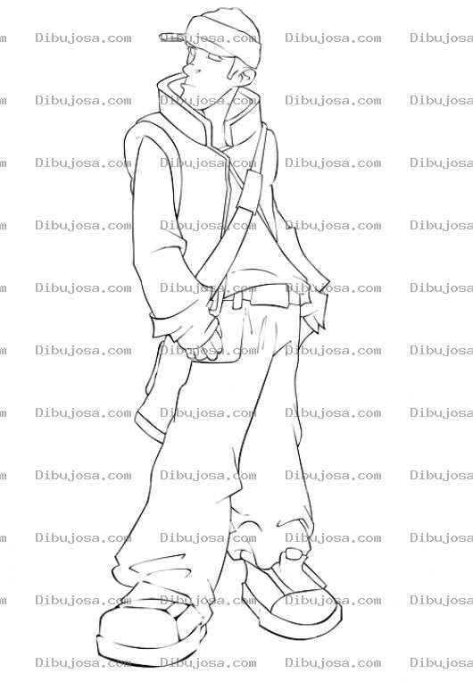 Dibujo para colorear Colorear Muchacho Cool