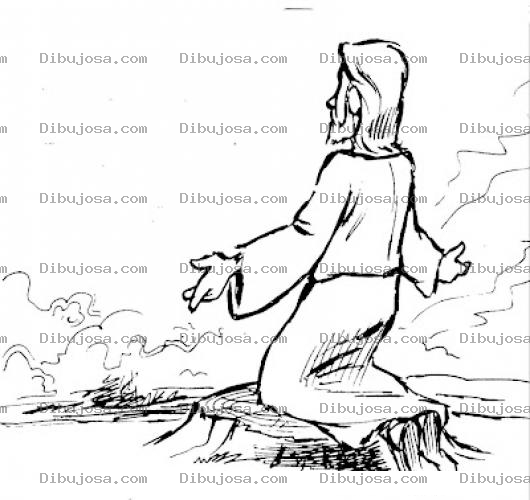 Dibujo para colorear Dibujo De JESUS Orando Para Pintar Y Colorear