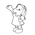 Dibujo para colorear Dibujo De Nina Pidiendo Dinero Para Pintar Y Colorear