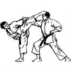 Dibujo para colorear Patada De Karate En La Cara Para Pintar Y Colorear