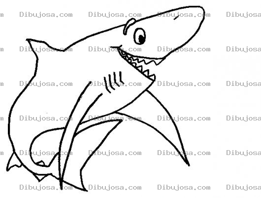 Dibujo para colorear Tiburon Amistoso Y Amigable Para Pintar Y Colorear