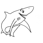 Dibujo para colorear Tiburon Amistoso Y Amigable Para Pintar Y Colorear