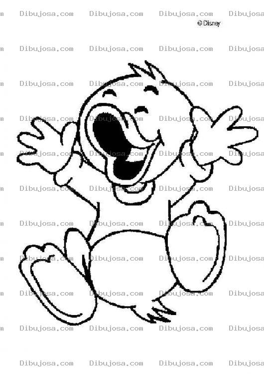 Dibujo para colorear Dibujo De Patito Feliz Matandose De La Risa Para Colorear