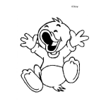 Dibujo para colorear Dibujo De Patito Feliz Matandose De La Risa Para Colorear