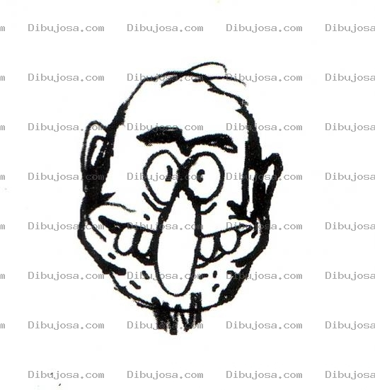 Dibujo para colorear Cara De Viejo Feo Y Horrible Para Colorear
