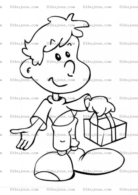 Dibujo para colorear Colorear Ni o con canastita
