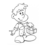 Dibujo para colorear Colorear Ni o con canastita