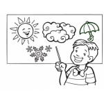 Dibujo para colorear Dibujo De Nino Exponiendo Sobre El Clima Para Colorear