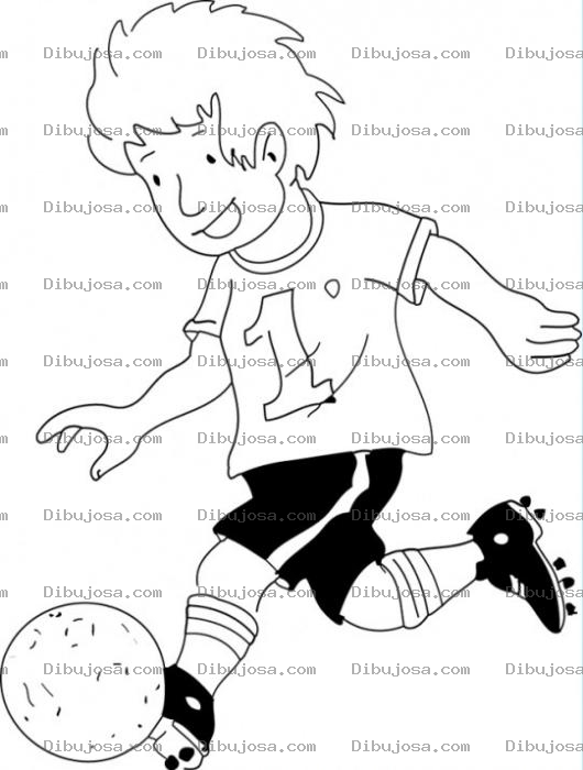 Dibujo para colorear Nino Rubio Futbolista Para Colorear