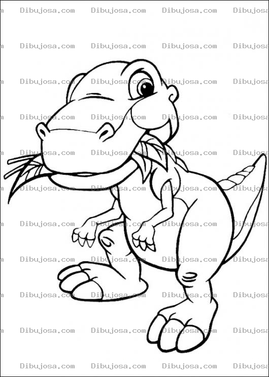 Dibujo para colorear Dibujo De Dinosaurio Vegetariano Comiendo Hojas Para Colorear