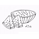 Dibujo para colorear Dibujo De Sandia Partida Para Pintar Y Colorear