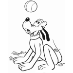 Dibujo para colorear Pluto Jugando Pelota