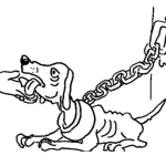 Dibujo para colorear Colorear Perro Encadenado Dibujo De Perrito Desnutrido Y Hambriento Con Una Cadena Al Cuello Para Pintar Y Colorear