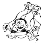 Dibujo para colorear Dibujo De Marioneta Para Pintar Y Colorear Titere Contento