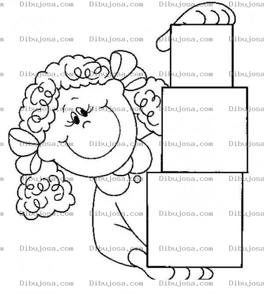 Dibujo para colorear Colorear ni a jugando con cubitos