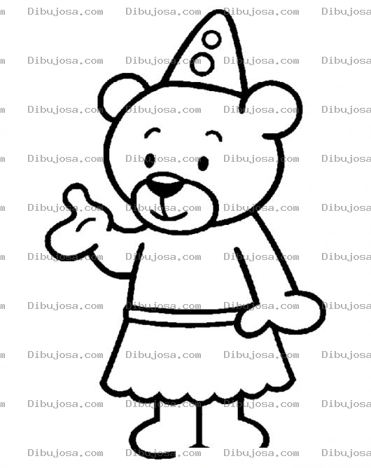 Dibujo para colorear Osito Mago Con Falda Para Colorear