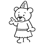 Dibujo para colorear Osito Mago Con Falda Para Colorear