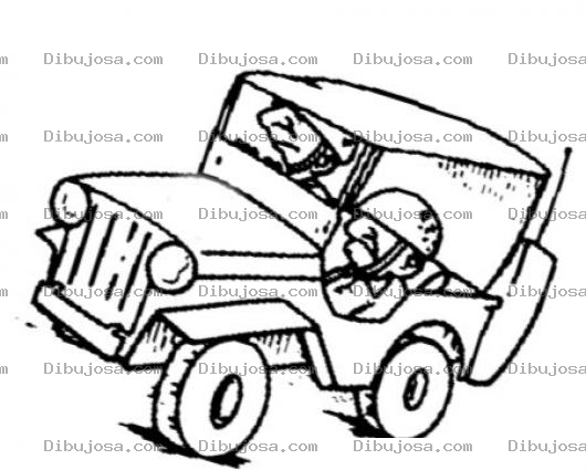 Dibujo para colorear Dibujo De Jeep Del Ejercito Para Colorear