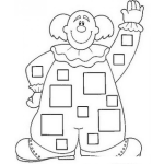 Dibujo para colorear Colorear payaso con traje de cuadritos