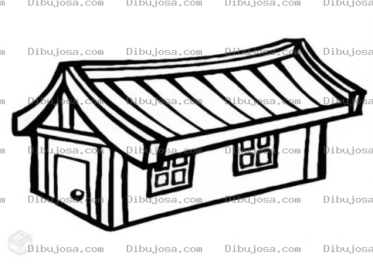 Dibujo para colorear Dibujo De Casa De Madera Para Pintar Y Colorear