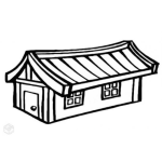 Dibujo para colorear Dibujo De Casa De Madera Para Pintar Y Colorear