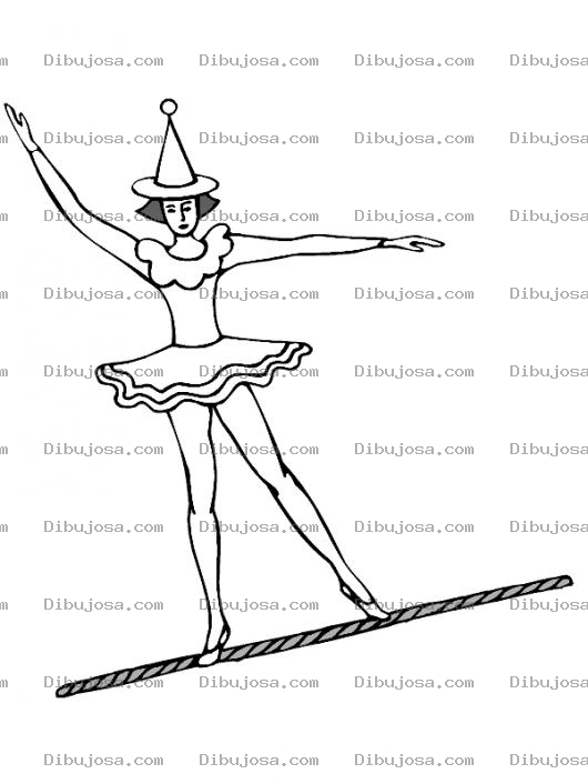 Dibujo para colorear Bailarina Equilibrista Para Pintar Y Colorear