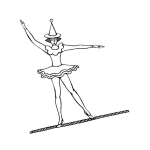 Dibujo para colorear Bailarina Equilibrista Para Pintar Y Colorear