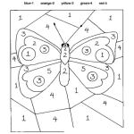 Dibujo para colorear Pintar Por Numeros Mariposa