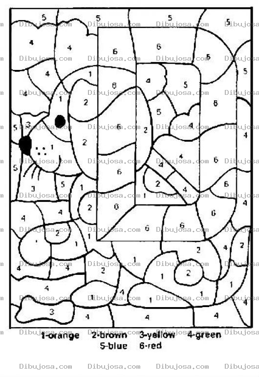 Dibujo para colorear Dibujo Para Pintar Oir Numeros En Ingles A Un Perrito Con La Letra D De Dog Que Significa Perro En Espanol
