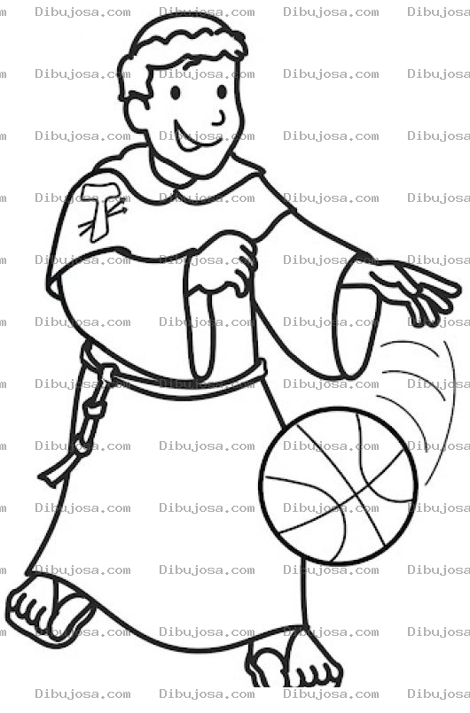 Dibujo para colorear Monje Basquetbolista Para Pintar Y Colorear