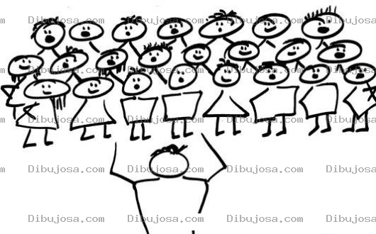 Dibujo para colorear Dibujo De Ninos Cantando En La Escuela Para Pintar Y Colorear