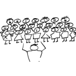 Dibujo para colorear Dibujo De Ninos Cantando En La Escuela Para Pintar Y Colorear