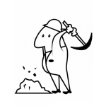 Dibujo para colorear Minero Trabajando Dibujo De Minero Con Piocha Picando Piedra Para Pintar Y Colorear