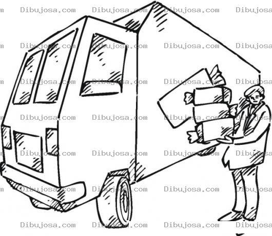 Dibujo para colorear Camion Del Pan Para Pintar Y Colorear Panadero Con Su Camion