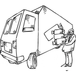 Dibujo para colorear Camion Del Pan Para Pintar Y Colorear Panadero Con Su Camion