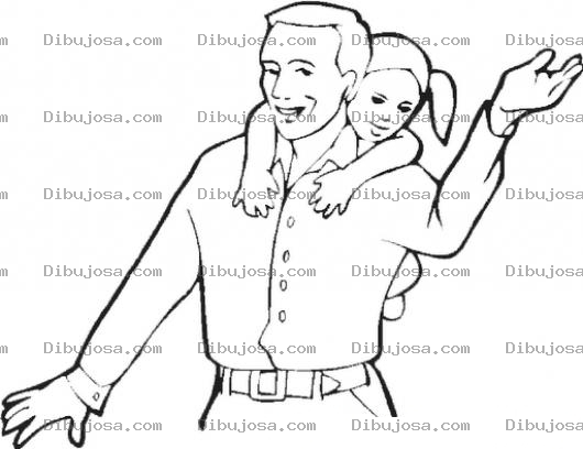 Dibujo para colorear Papa E Hija Dibujo De Un Papa Cargando A Su Hija Para Pintar Y Colorear