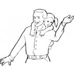 Dibujo para colorear Papa E Hija Dibujo De Un Papa Cargando A Su Hija Para Pintar Y Colorear