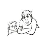 Dibujo para colorear Dibujo De Bebe Y Papa Con Chupete Mamon Para Colorear