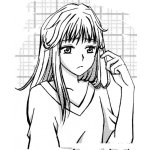 Dibujo para colorear Chica Pensativa Para Pintar Y Colorear