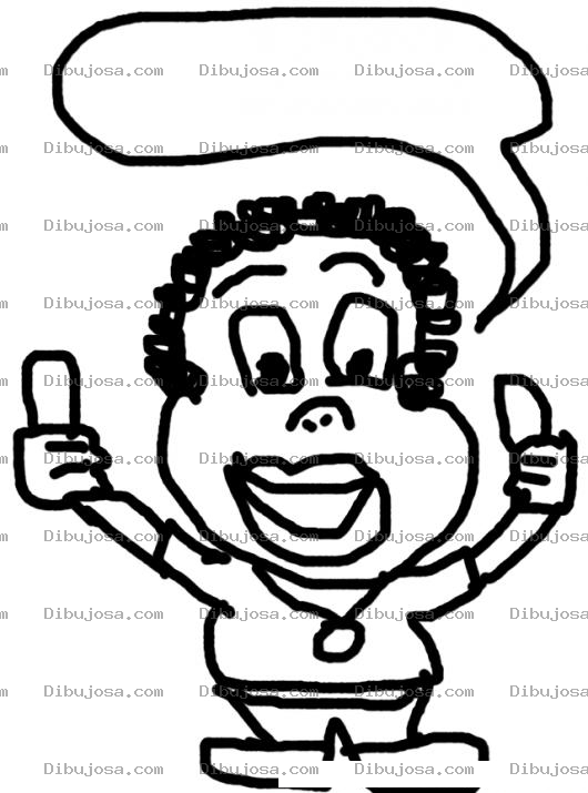 Dibujo para colorear Negrito Gordito Con Un Mensaje Para Pintar Y Colorear A Un Moreno Campeon