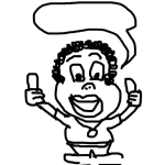 Dibujo para colorear Negrito Gordito Con Un Mensaje Para Pintar Y Colorear A Un Moreno Campeon