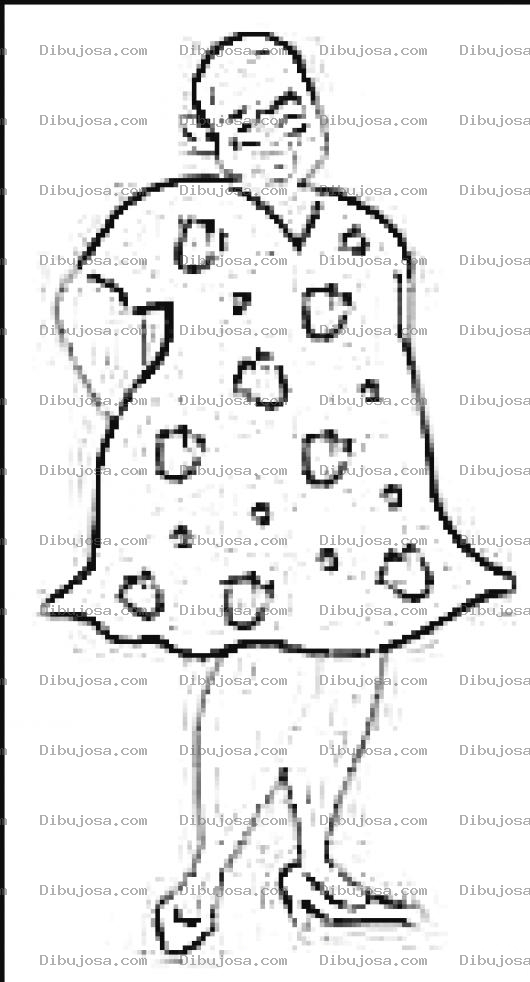 Dibujo para colorear Mujer Gordita En Vestido Para Pintar