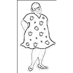 Dibujo para colorear Mujer Gordita En Vestido Para Pintar