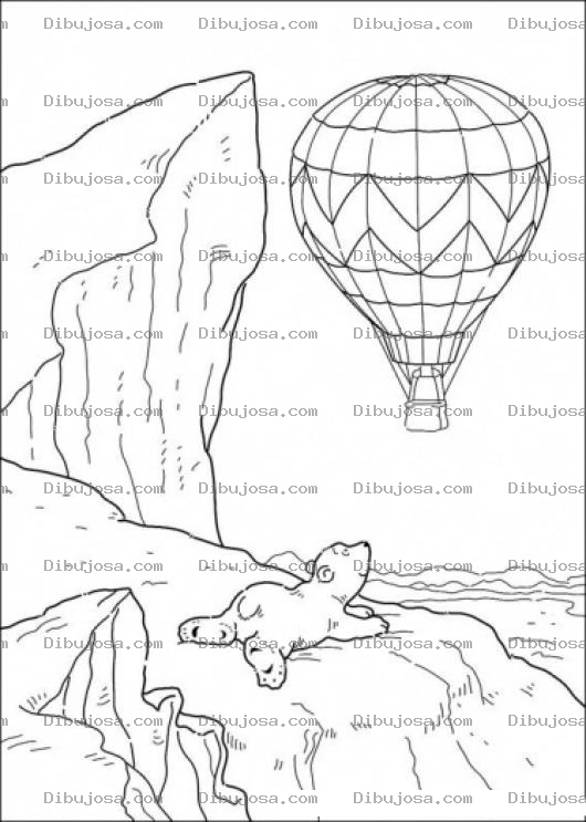 Dibujo para colorear Dibujo De Osito Viendo Un Globo Para Pintar Y Colorear