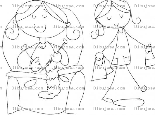 Dibujo para colorear Colorear Mama E Hija